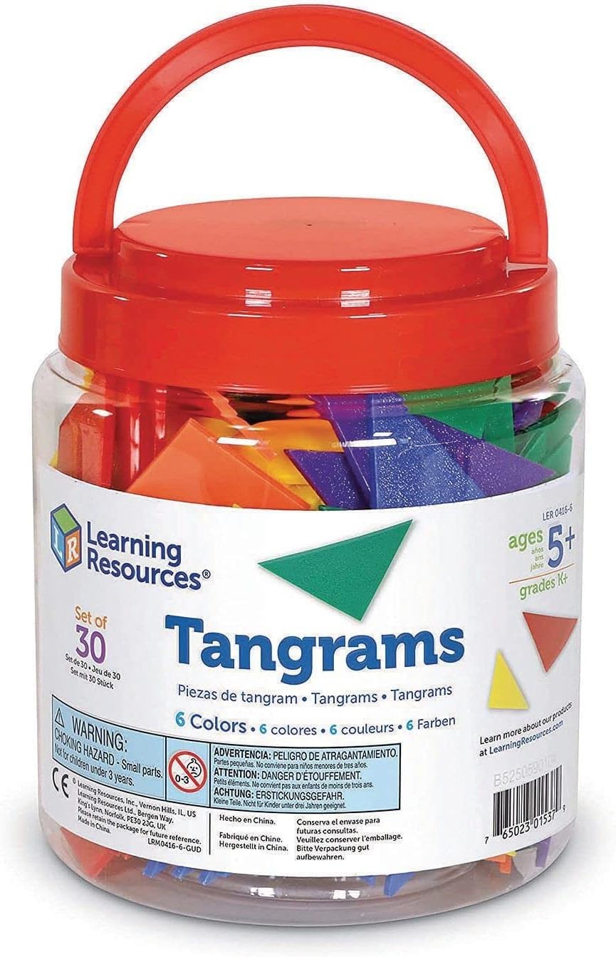 Classpack Tangrams, Set of 30 (210 pcs), 6 assorted Colors