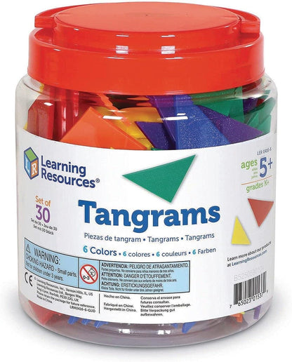 Classpack Tangrams, Set of 30 (210 pcs), 6 assorted Colors