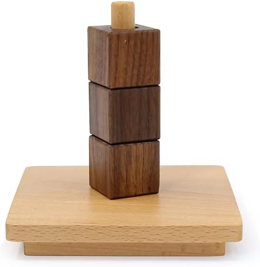 Cubes on Vertical Dowel Montessori Eye-Hand Coordination Material Toddler