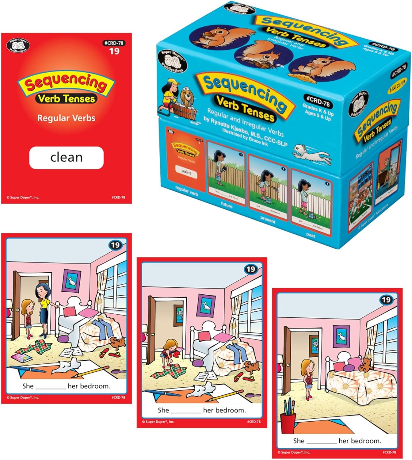 Sequencing Regular and Irregular Verb Tenses Fun Deck | Early Reader and Grammar Flash Cards | Educational Learning Materials for Children