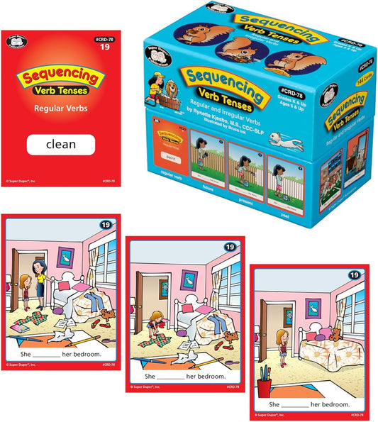 Sequencing Regular and Irregular Verb Tenses Fun Deck | Early Reader and Grammar Flash Cards | Educational Learning Materials for Children