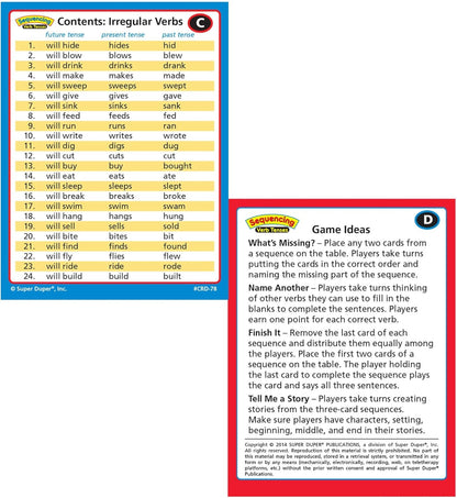 Sequencing Regular and Irregular Verb Tenses Fun Deck | Early Reader and Grammar Flash Cards | Educational Learning Materials for Children