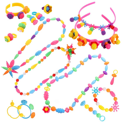 80 Pcs Hair Clips for Girls，700 Pcs+ Snap Pop Beads Creativity DIY Crafts for Kids