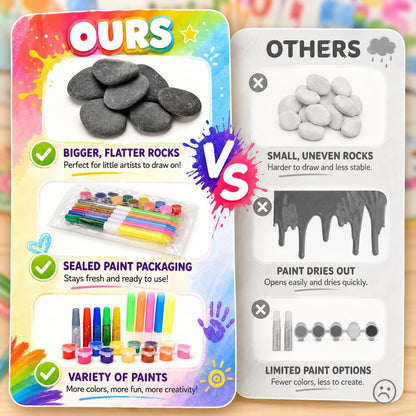Rock Painting Kit for Kids Ages 6–12, Arts & Crafts Set, Creative Art Toys, Glow-in-the-Dark Rocks to Paint, Gifts for Birthdays & Holidays, Stocking Stuffers