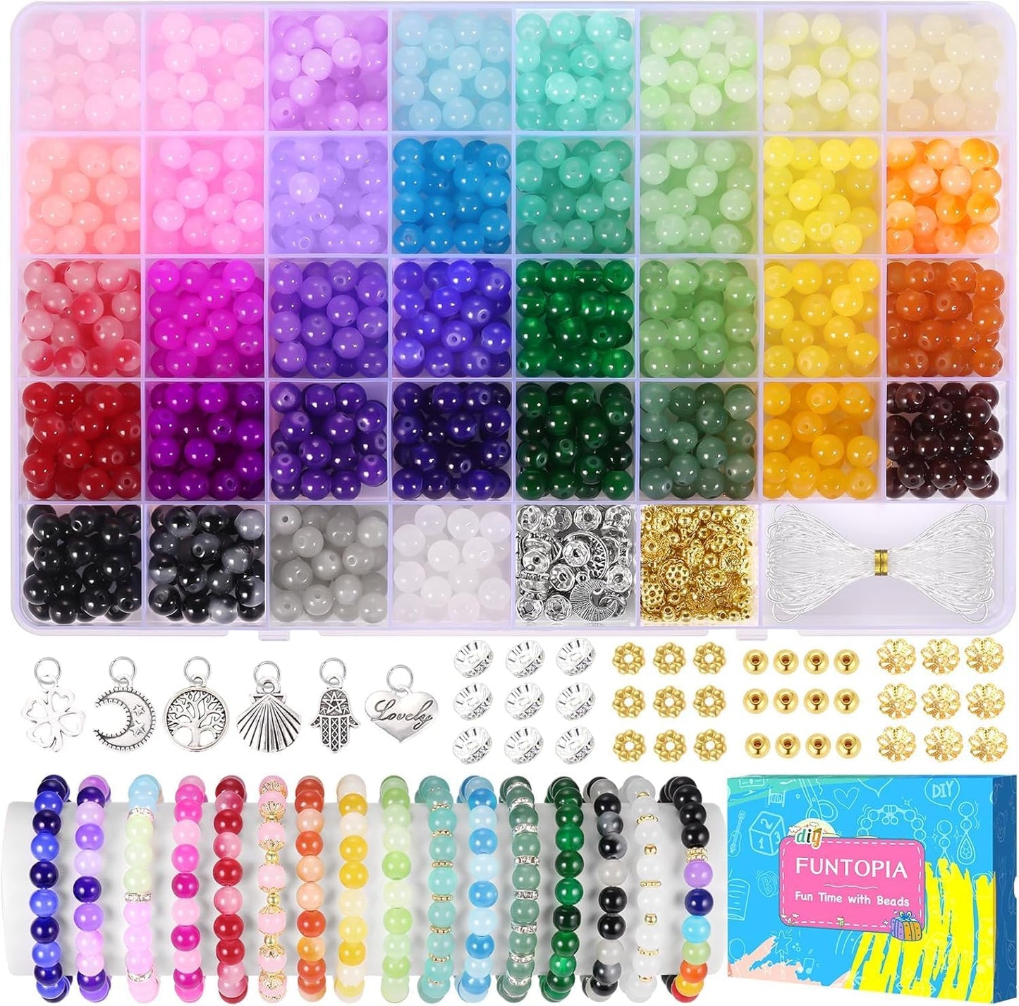 Pop Beads and 8mm Glass Beads for Bracelets