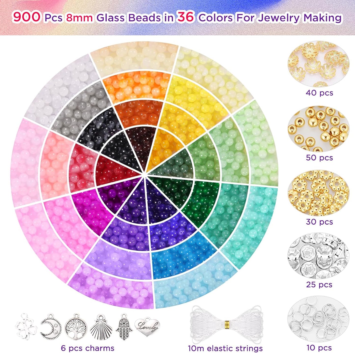 Pop Beads and 8mm Glass Beads for Bracelets