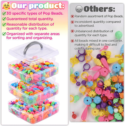Pop Beads and 8mm Glass Beads for Bracelets