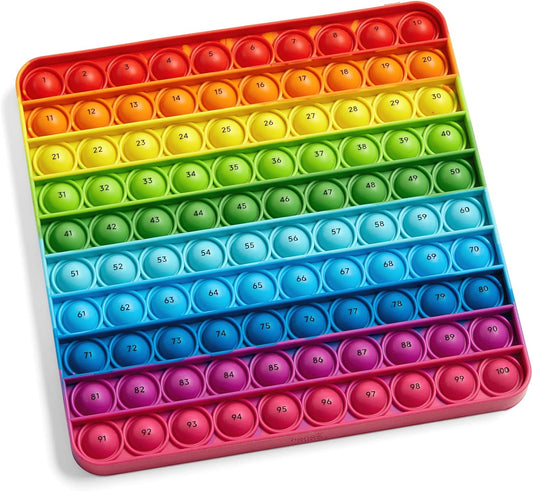 Hundred Board Sensory Bubble Popper, Pop Fidget Toys for Kids, Multiplication Board, Math Manipulatives Kindergarten, Fine Motor Toys, Fidgets for Classroom, Calm Down Corner Supplies