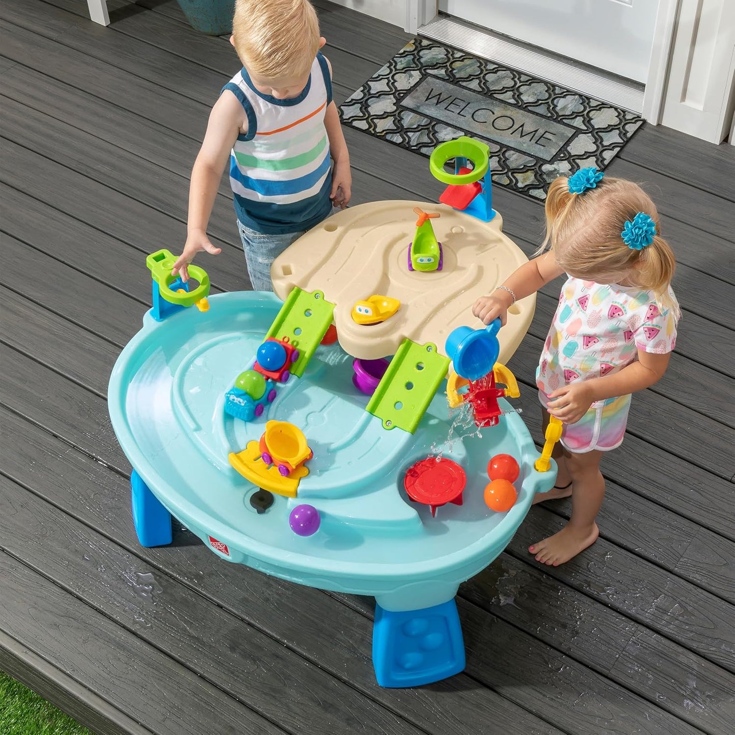 Ball Buddies Adventure Center Water Table for Kids, Indoor and Outdoor Kids Water Sensory Table Pool, Ages 1.5+ Years Old, 23 Piece Water Toy Accessories, Blue