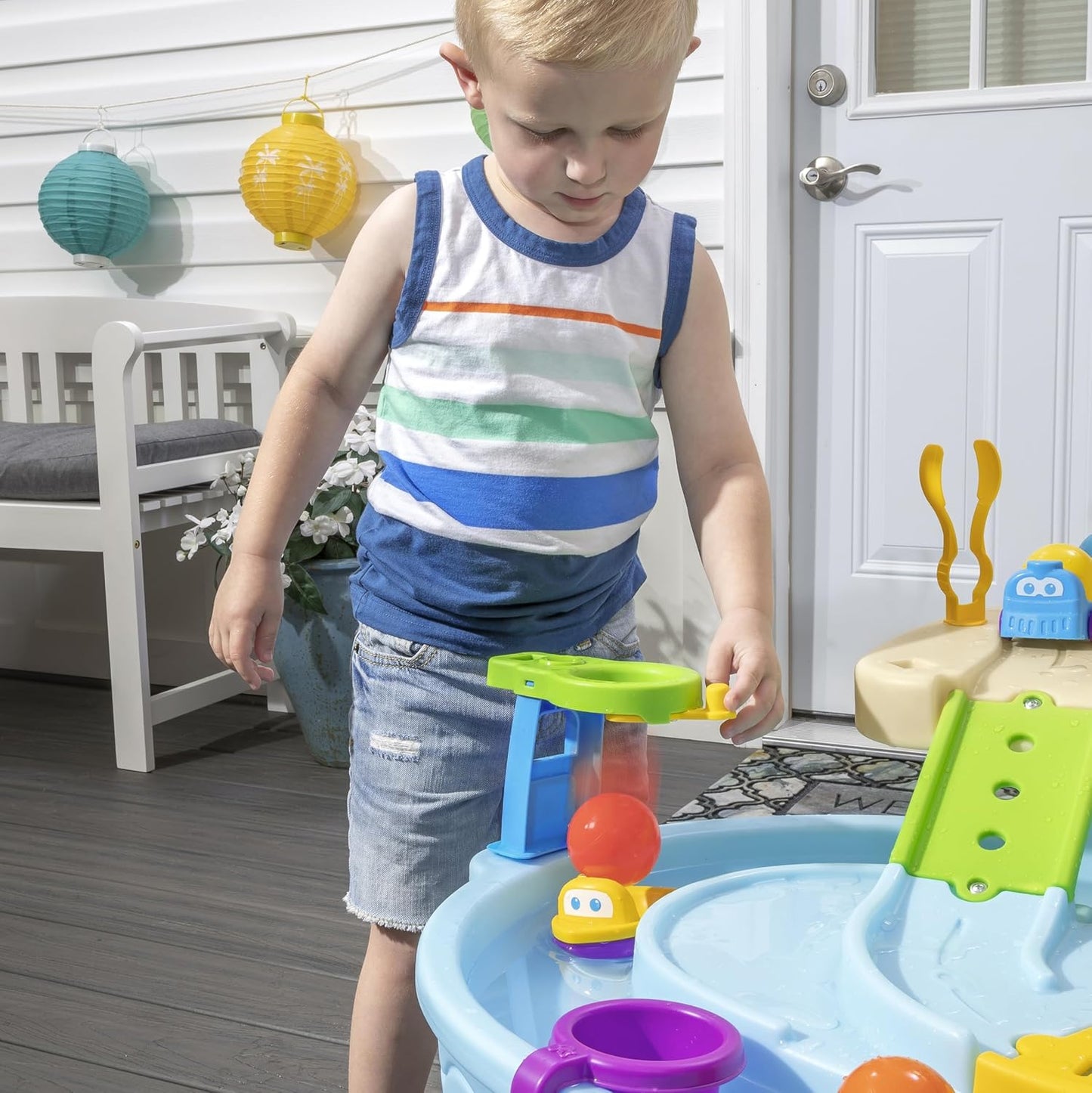 Ball Buddies Adventure Center Water Table for Kids, Indoor and Outdoor Kids Water Sensory Table Pool, Ages 1.5+ Years Old, 23 Piece Water Toy Accessories, Blue