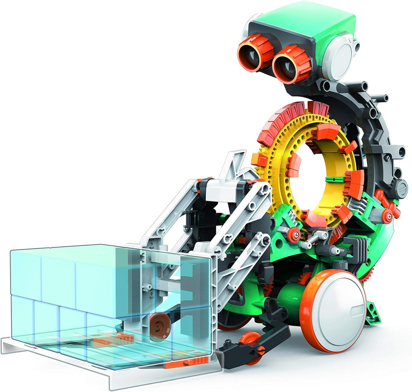 Teach Tech Mech 5, Mechanical Coding Robot, Coding Wheel Makes Robot Throw, Lift, kick, Draw and More, Ages 10 and Older