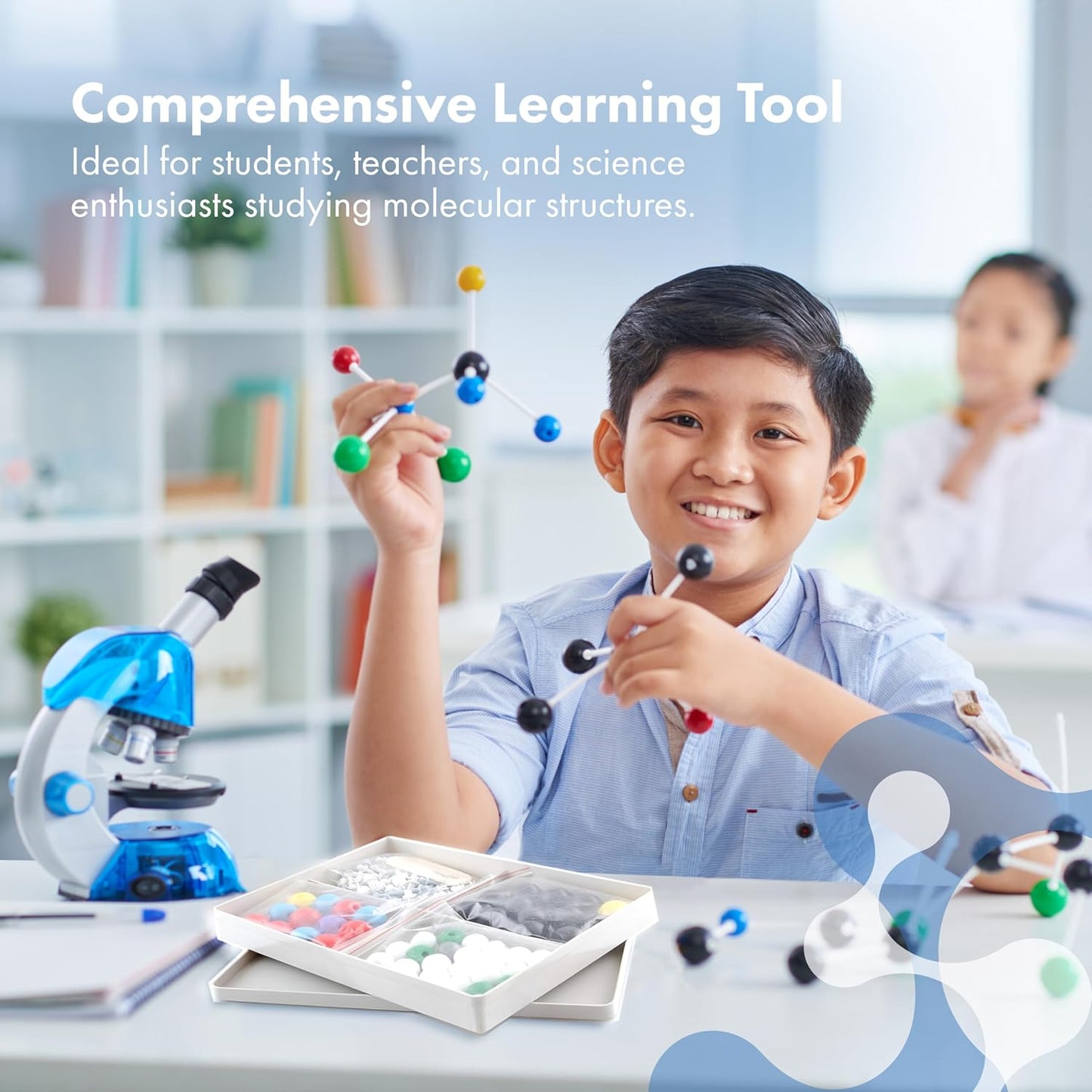 Lessons in Chemistry Model Kit - 239 Pc Molecular Set Organic Chemistry for Students - Complete Molecular Model Kit for STEM, Visualizing Atoms, Bonds and Structures (Pack of 2)