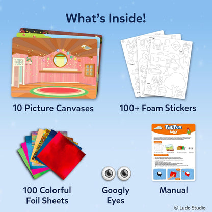 Foil Fun - Animals, No Mess Art for Kids, Travel Toys, Craft Kits, DIY Creative Activity, Screen-Free Entertainment, Gifts for Boys & Girls Ages 4, 5, 6, 7, 8, 9