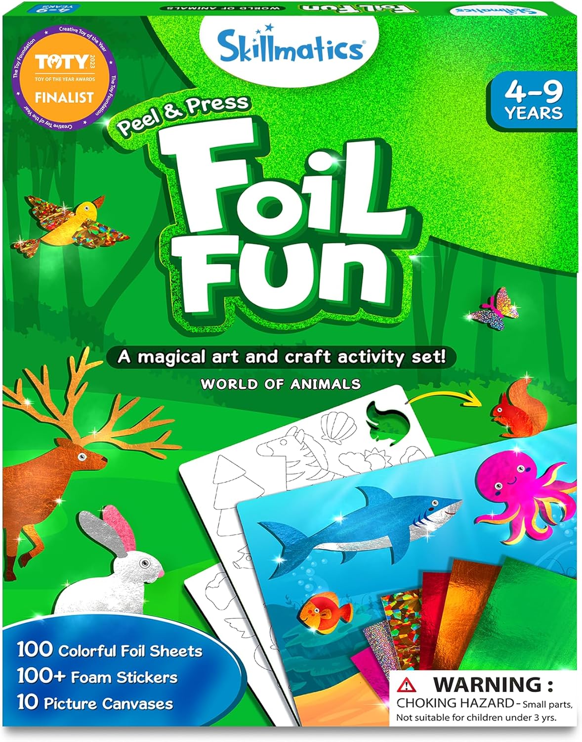 Foil Fun - Animals, No Mess Art for Kids, Travel Toys, Craft Kits, DIY Creative Activity, Screen-Free Entertainment, Gifts for Boys & Girls Ages 4, 5, 6, 7, 8, 9