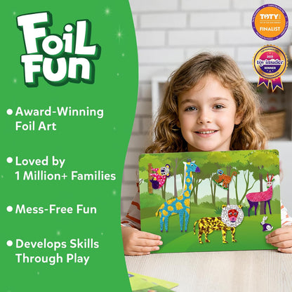 Foil Fun - Animals, No Mess Art for Kids, Travel Toys, Craft Kits, DIY Creative Activity, Screen-Free Entertainment, Gifts for Boys & Girls Ages 4, 5, 6, 7, 8, 9
