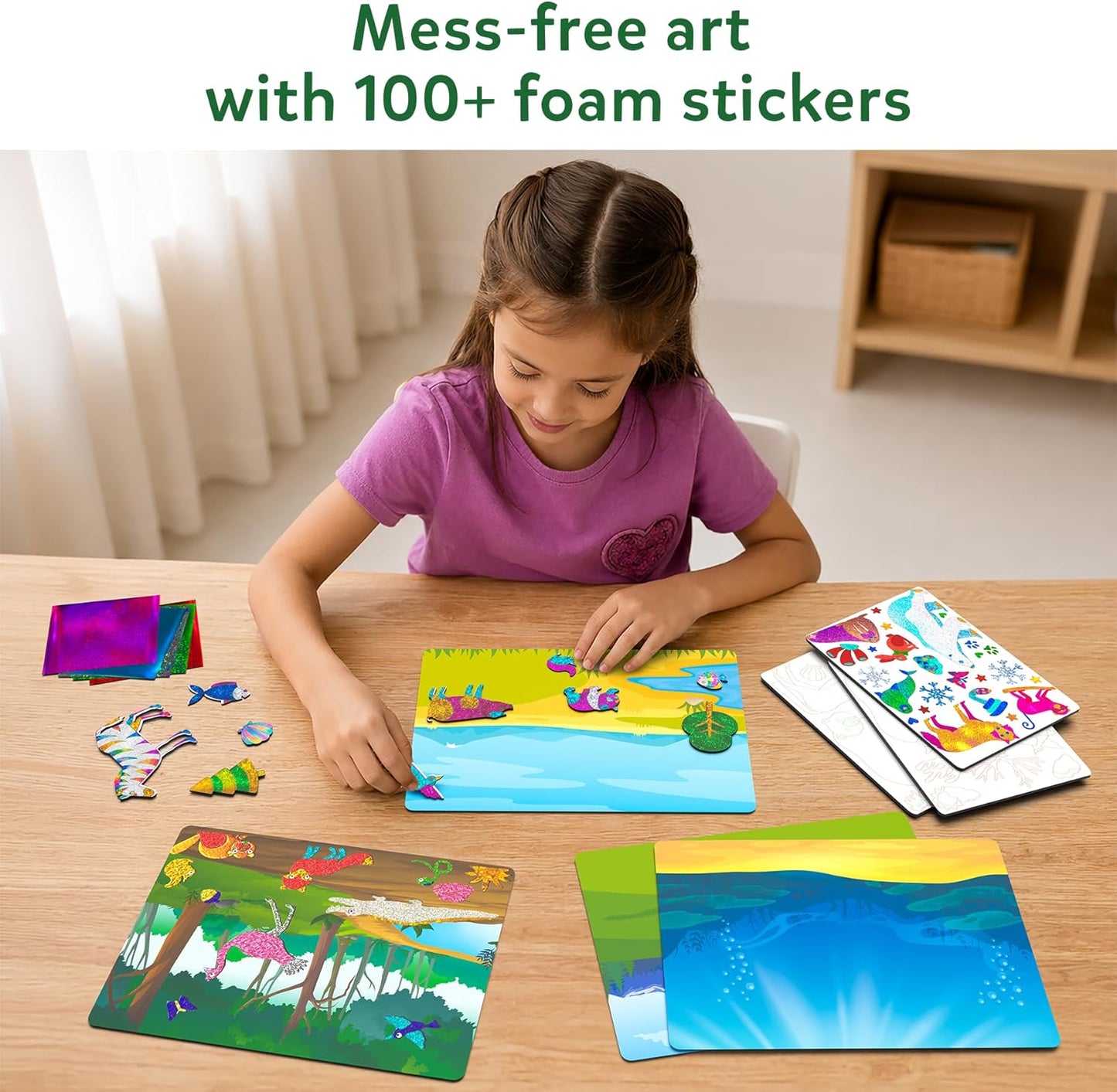 Foil Fun - Animals, No Mess Art for Kids, Travel Toys, Craft Kits, DIY Creative Activity, Screen-Free Entertainment, Gifts for Boys & Girls Ages 4, 5, 6, 7, 8, 9