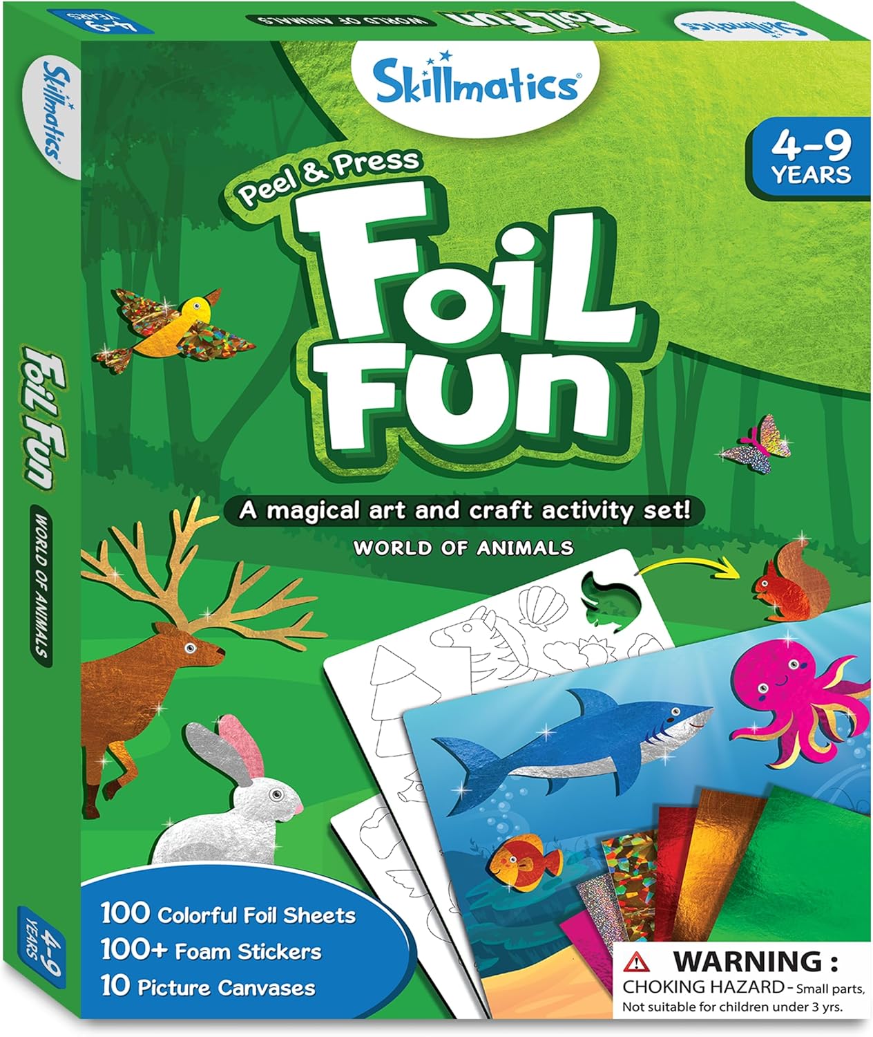 Foil Fun - Animals, No Mess Art for Kids, Travel Toys, Craft Kits, DIY Creative Activity, Screen-Free Entertainment, Gifts for Boys & Girls Ages 4, 5, 6, 7, 8, 9