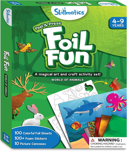 Foil Fun - Animals, No Mess Art for Kids, Travel Toys, Craft Kits, DIY Creative Activity, Screen-Free Entertainment, Gifts for Boys & Girls Ages 4, 5, 6, 7, 8, 9