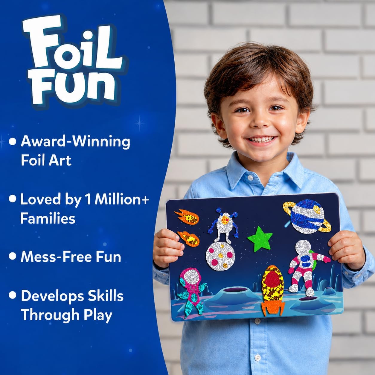 Foil Fun - Animals, No Mess Art for Kids, Travel Toys, Craft Kits, DIY Creative Activity, Screen-Free Entertainment, Gifts for Boys & Girls Ages 4, 5, 6, 7, 8, 9