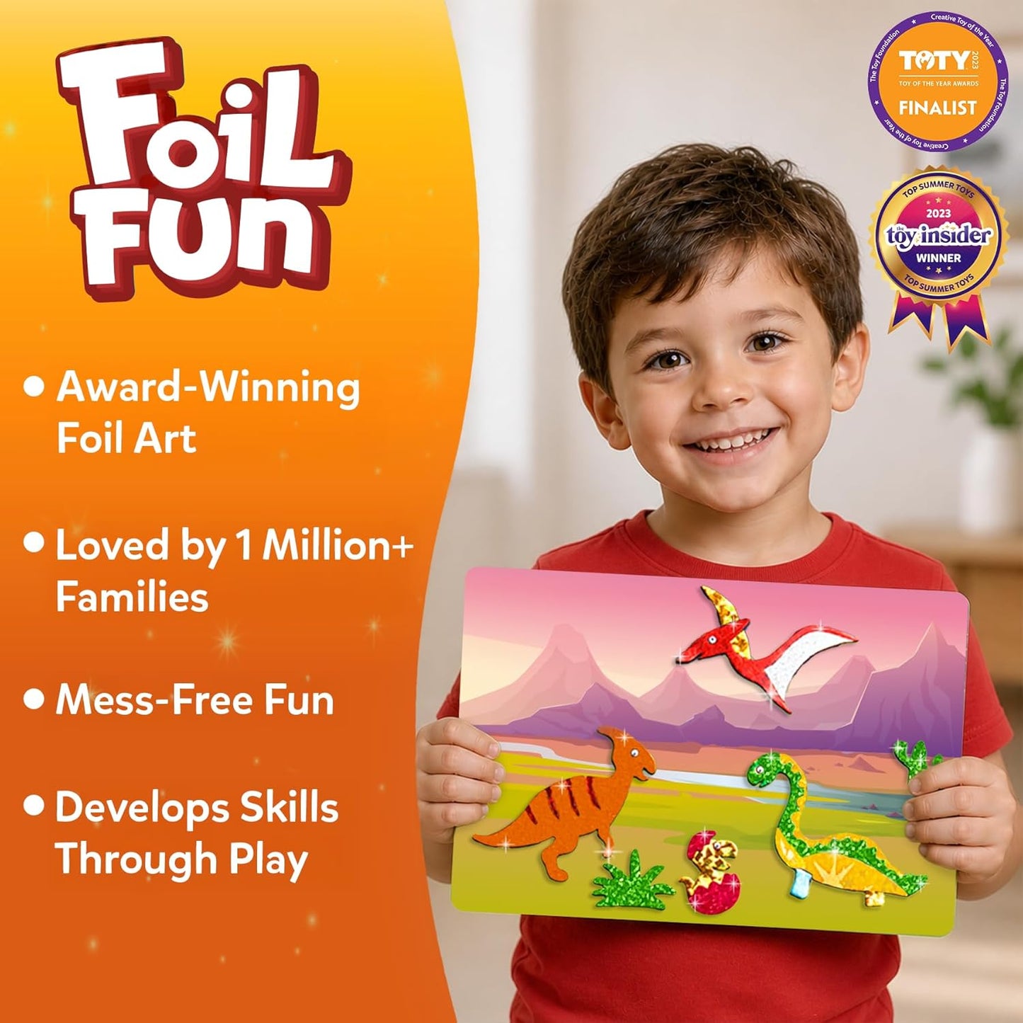 Foil Fun - Animals, No Mess Art for Kids, Travel Toys, Craft Kits, DIY Creative Activity, Screen-Free Entertainment, Gifts for Boys & Girls Ages 4, 5, 6, 7, 8, 9