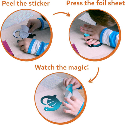 Foil Fun - Animals, No Mess Art for Kids, Travel Toys, Craft Kits, DIY Creative Activity, Screen-Free Entertainment, Gifts for Boys & Girls Ages 4, 5, 6, 7, 8, 9
