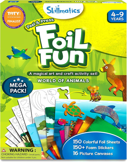 Foil Fun - Animals, No Mess Art for Kids, Travel Toys, Craft Kits, DIY Creative Activity, Screen-Free Entertainment, Gifts for Boys & Girls Ages 4, 5, 6, 7, 8, 9