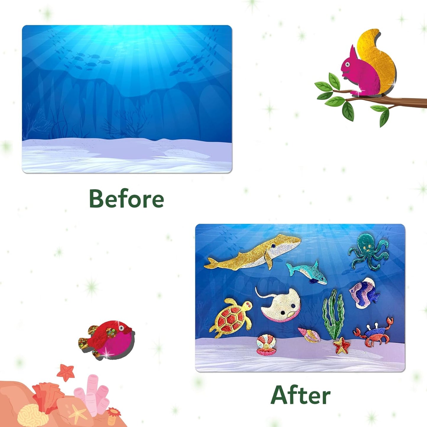 Foil Fun - Animals, No Mess Art for Kids, Travel Toys, Craft Kits, DIY Creative Activity, Screen-Free Entertainment, Gifts for Boys & Girls Ages 4, 5, 6, 7, 8, 9