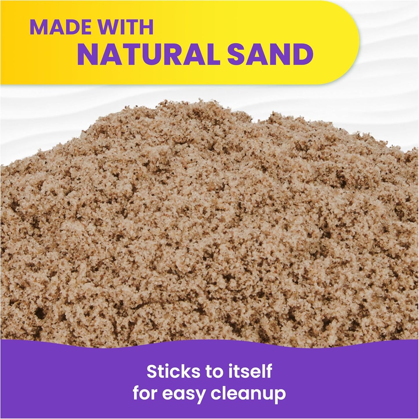 3lbs Beach Play Sand, Moldable Sensory Toys for Kids, Resealable Bag (Packaging May Vary), for Ages 3 and up