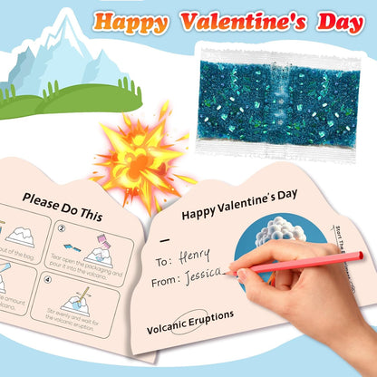 24Pcs Volcano Eruption Science Kit Party Favor Experiments Gifts for 4-6 8-12 Age Boys and Girls Valentine's Day Christmas (Valentine, One Size)