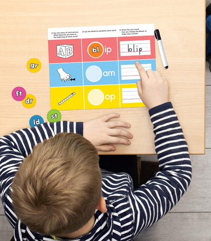 Carson Dellosa 20-Piece Vowels Edu-Clings Set, Language Arts Dry Erase Mats and Silicone Phonics Manipulatives, Grammar and Spelling Games and Practice for Kids