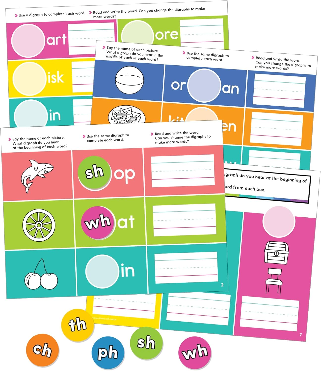 Carson Dellosa 20-Piece Vowels Edu-Clings Set, Language Arts Dry Erase Mats and Silicone Phonics Manipulatives, Grammar and Spelling Games and Practice for Kids