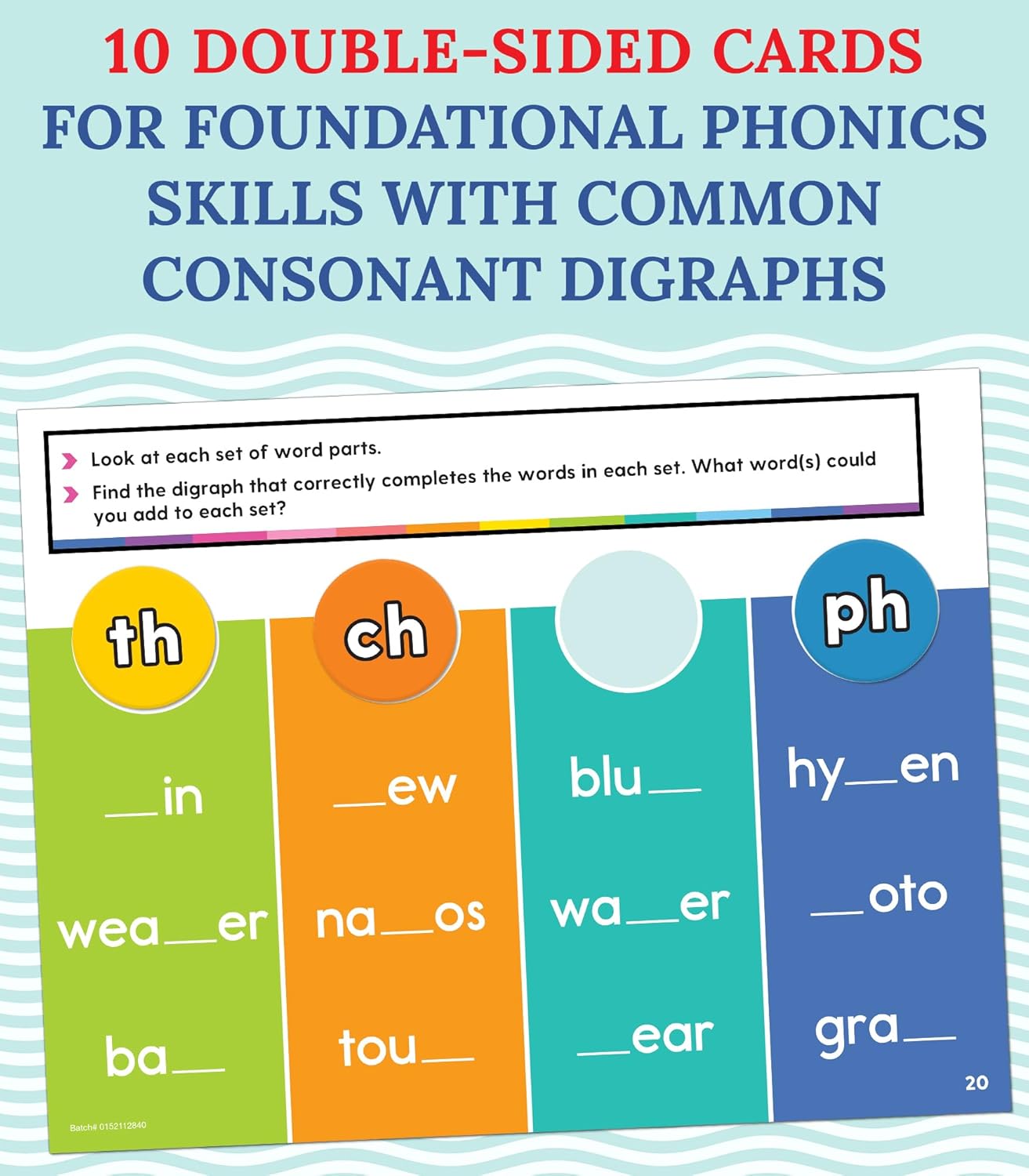 Carson Dellosa 20-Piece Vowels Edu-Clings Set, Language Arts Dry Erase Mats and Silicone Phonics Manipulatives, Grammar and Spelling Games and Practice for Kids