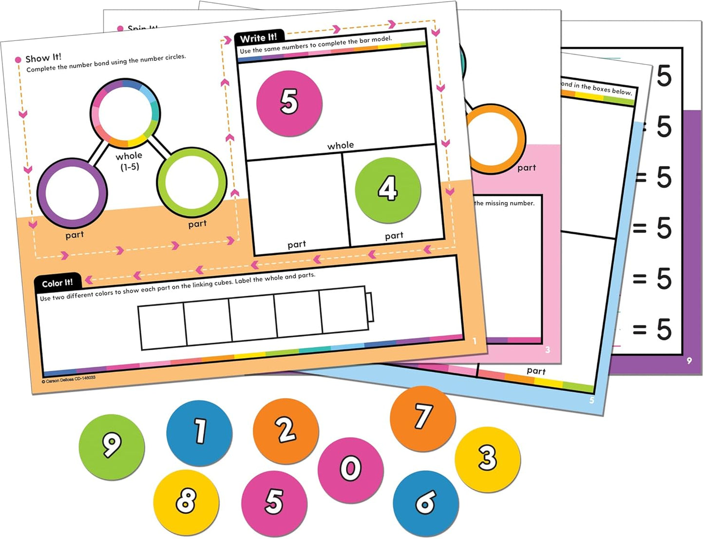 Carson Dellosa 20-Piece Vowels Edu-Clings Set, Language Arts Dry Erase Mats and Silicone Phonics Manipulatives, Grammar and Spelling Games and Practice for Kids