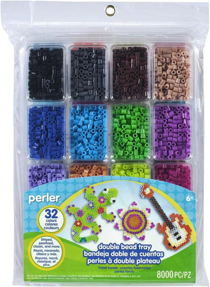 17605 Assorted Fuse Beads Kit with Storage Tray and Pattern Book for Arts and Crafts, Multicolor, 4001pcs