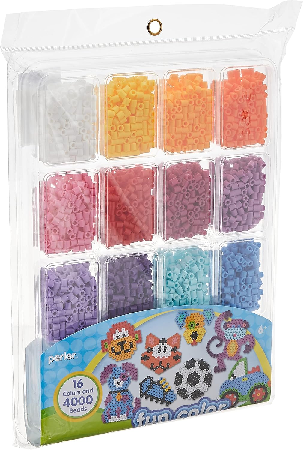 17605 Assorted Fuse Beads Kit with Storage Tray and Pattern Book for Arts and Crafts, Multicolor, 4001pcs