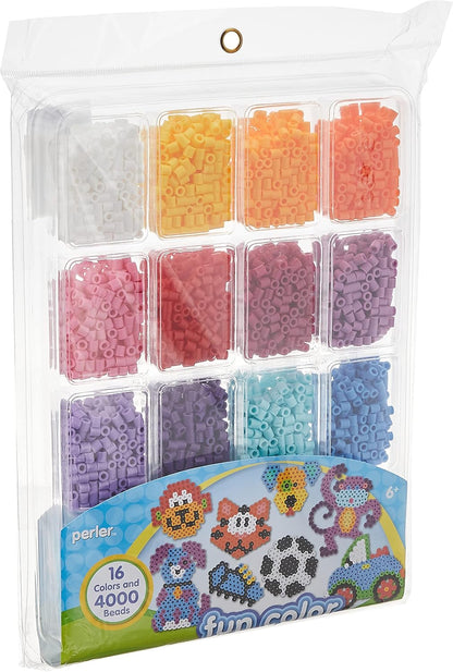 17605 Assorted Fuse Beads Kit with Storage Tray and Pattern Book for Arts and Crafts, Multicolor, 4001pcs