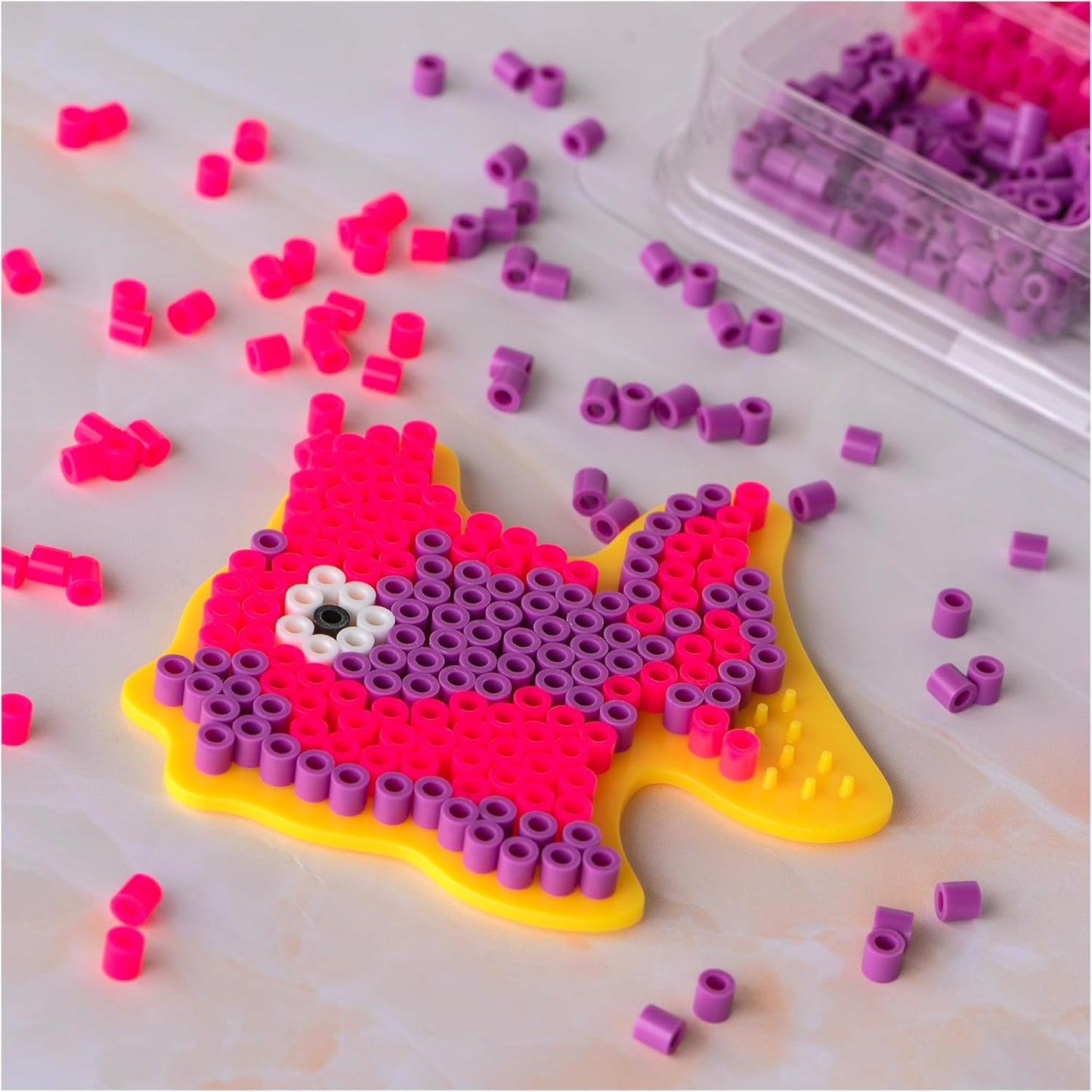 17605 Assorted Fuse Beads Kit with Storage Tray and Pattern Book for Arts and Crafts, Multicolor, 4001pcs