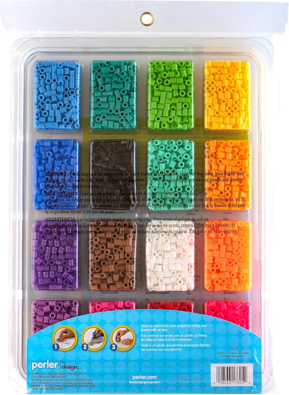 17605 Assorted Fuse Beads Kit with Storage Tray and Pattern Book for Arts and Crafts, Multicolor, 4001pcs