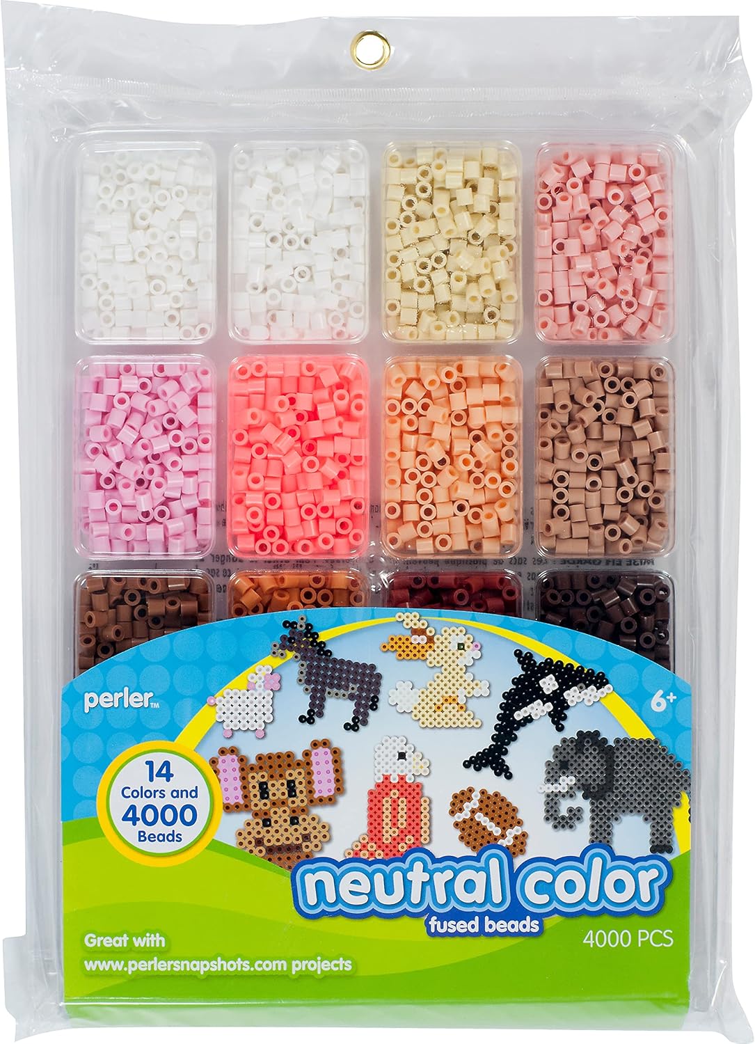 17605 Assorted Fuse Beads Kit with Storage Tray and Pattern Book for Arts and Crafts, Multicolor, 4001pcs