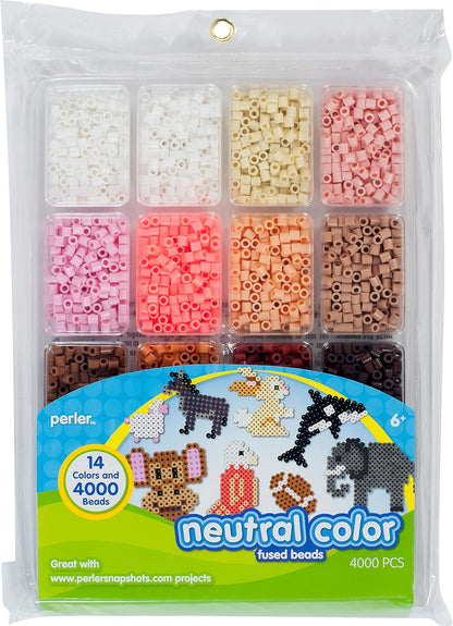 17605 Assorted Fuse Beads Kit with Storage Tray and Pattern Book for Arts and Crafts, Multicolor, 4001pcs