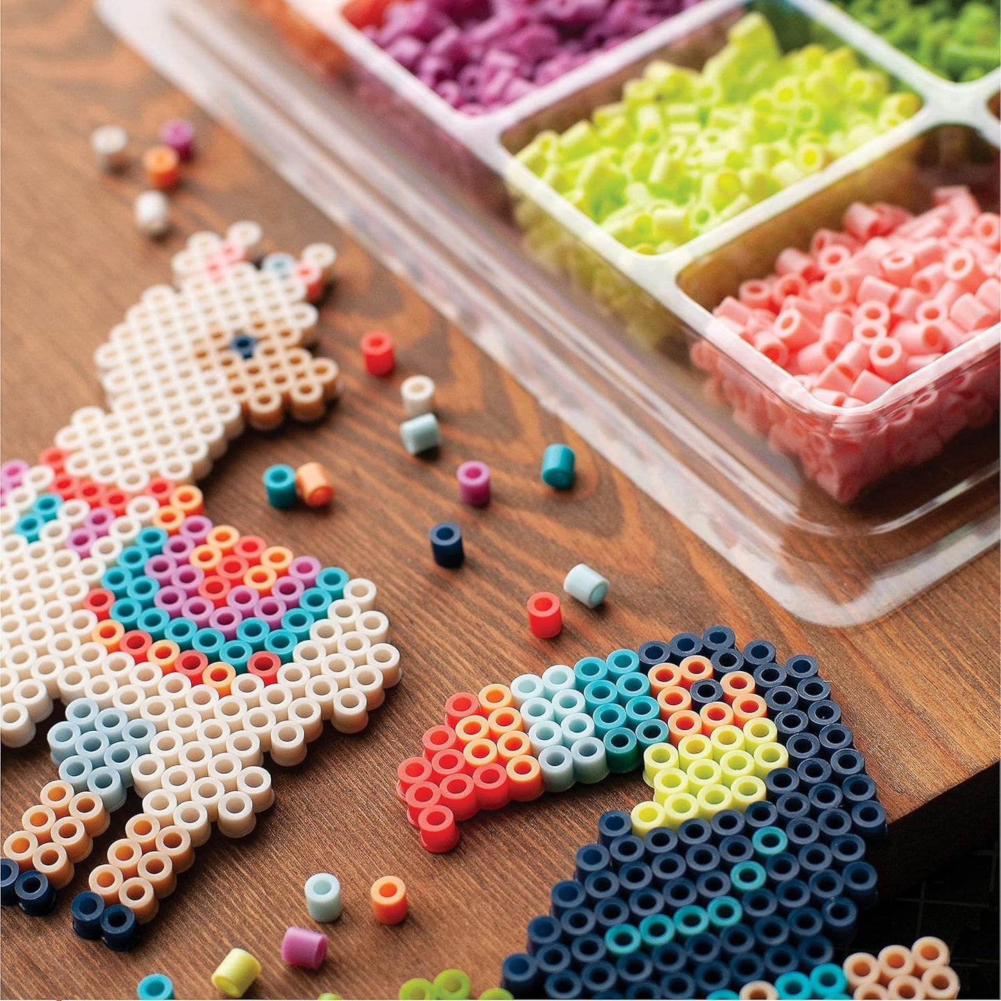 17605 Assorted Fuse Beads Kit with Storage Tray and Pattern Book for Arts and Crafts, Multicolor, 4001pcs