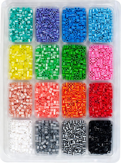 17605 Assorted Fuse Beads Kit with Storage Tray and Pattern Book for Arts and Crafts, Multicolor, 4001pcs