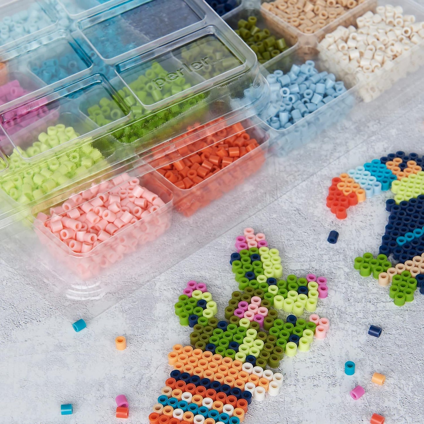 17605 Assorted Fuse Beads Kit with Storage Tray and Pattern Book for Arts and Crafts, Multicolor, 4001pcs