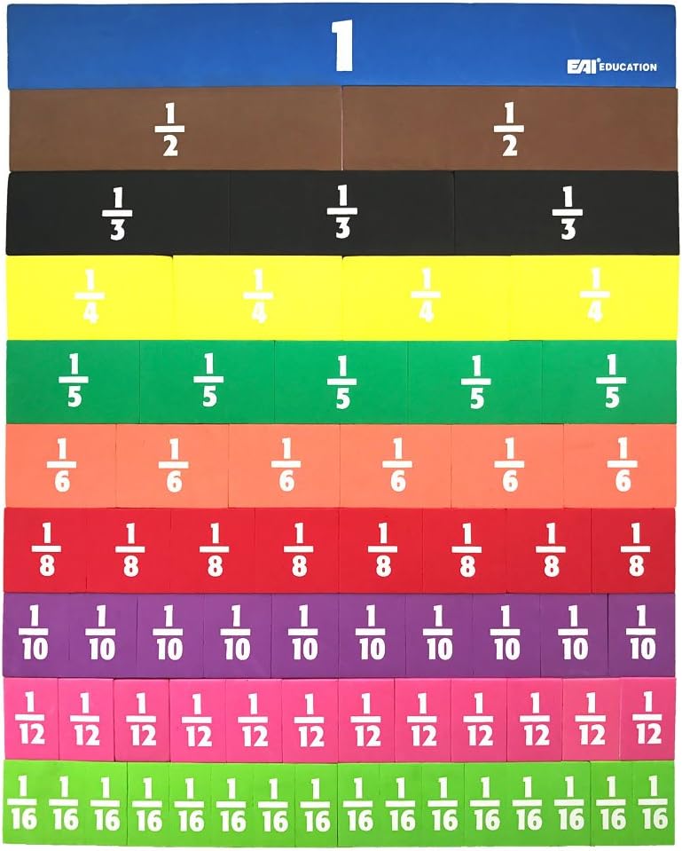 Jumbo Magnetic QuietShape® Foam Fraction Tiles - Set of 67