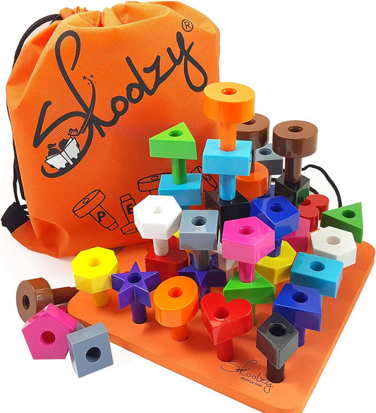 Peg Board Toddler Stacking Toys - Plastic Peg Board Toddler Toys