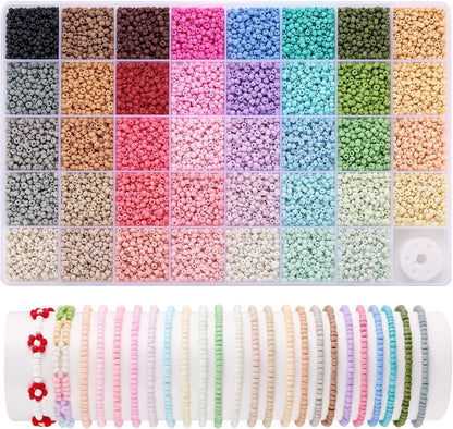Pop Beads and 3mm Seed Beads, Snap Beads DIY Bracelet Necklace Ring Anklet Set, 39 Colors Frosted Seed Beads for Bracelet Making, Friendship Bracelet Beads for Girls Adults