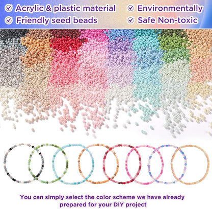 Pop Beads and 3mm Seed Beads, Snap Beads DIY Bracelet Necklace Ring Anklet Set, 39 Colors Frosted Seed Beads for Bracelet Making, Friendship Bracelet Beads for Girls Adults