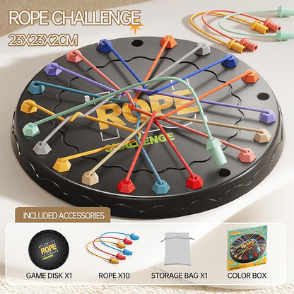 Rope Untangling Puzzle Game, Educational Strategy Board Game for Kids & Adults, Family Travel Party Games with Multi-Level Challenges, Gifts for All Ages