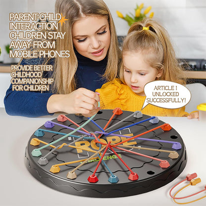 Rope Untangling Puzzle Game, Educational Strategy Board Game for Kids & Adults, Family Travel Party Games with Multi-Level Challenges, Gifts for All Ages