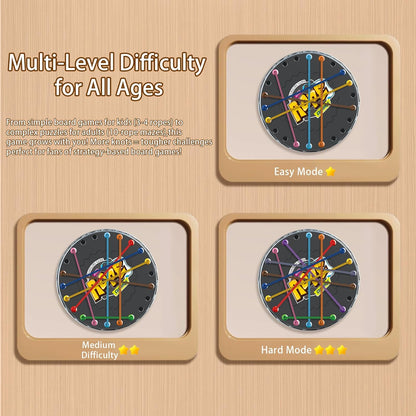 Rope Untangling Puzzle Game, Educational Strategy Board Game for Kids & Adults, Family Travel Party Games with Multi-Level Challenges, Gifts for All Ages